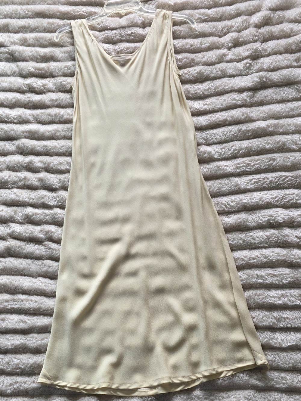 Vintage 100% Silk Light Cream Slip Dress - Picture 3 of 4
